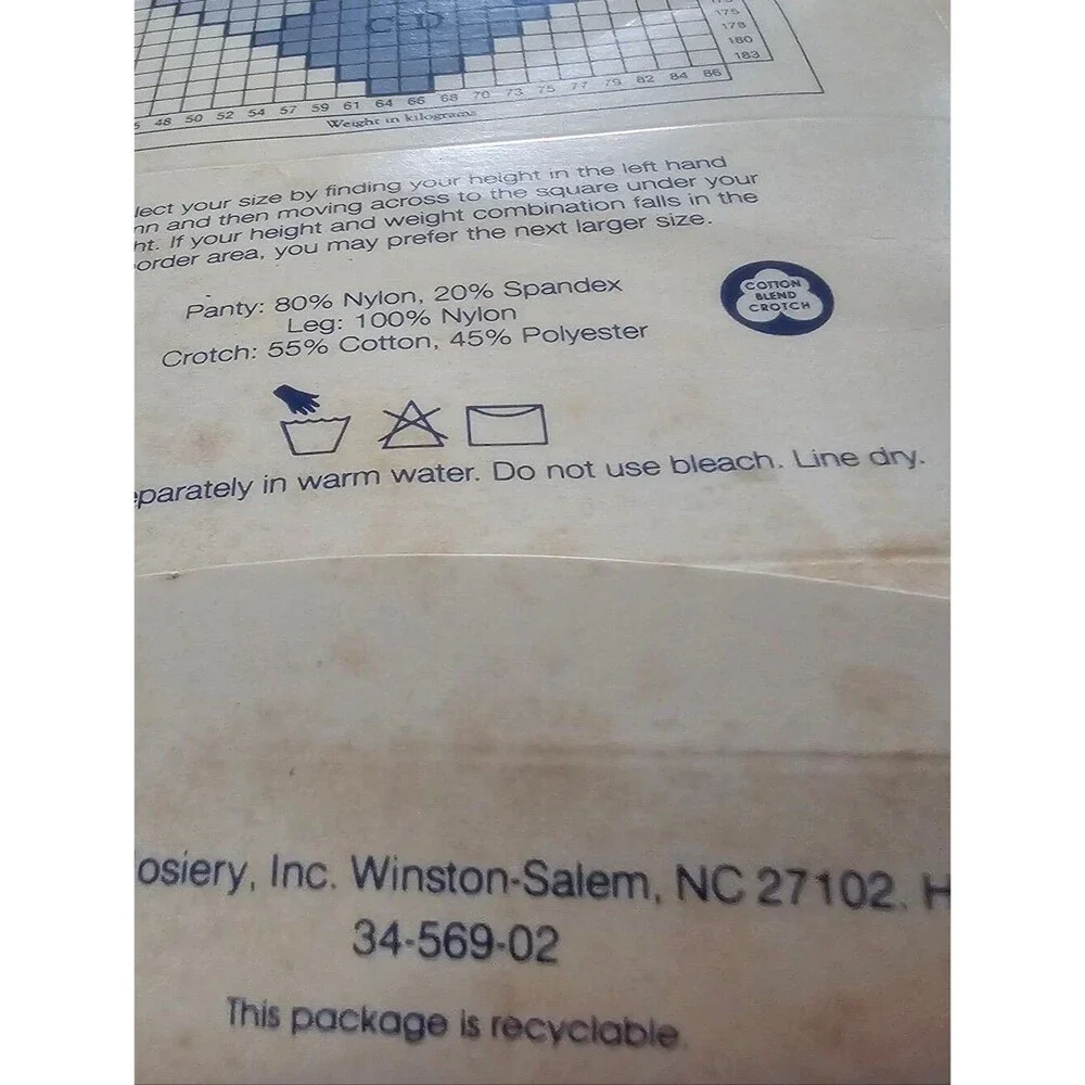 Vintage Hanes Great Legs Pantyhose EF Navy Sheer Control Top Deadstock NIB